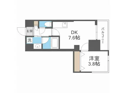 ORSUS新大阪(1DK/11階)の間取り写真