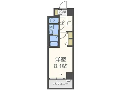 セオリー梅田ドムス(1K/8階)の間取り写真