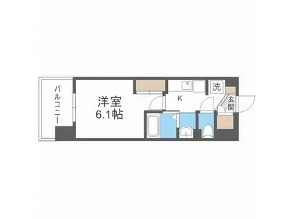 LUXE新大阪西(1K/8階)の間取り写真