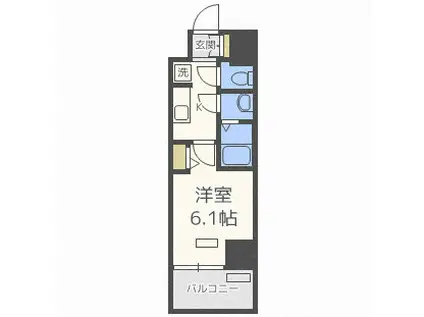 ファステート大阪ドームライズ(1K/3階)の間取り写真