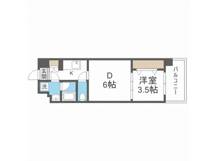 ファステート大阪マジョリティ(1DK/5階)の間取り写真