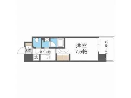 コンフォリア・リヴ新大阪Q(1K/3階)の間取り写真