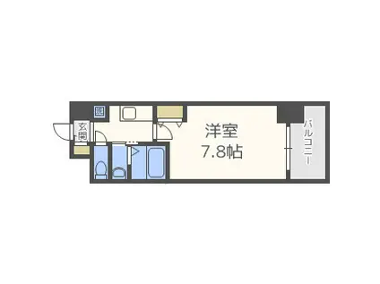 プランドール新大阪ノースレジデンス(1K/6階)の間取り写真