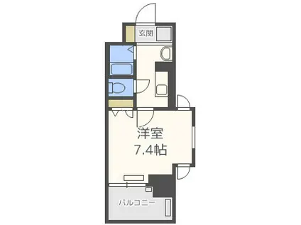 ジュネーゼグラン難波ミラージュ(1K/8階)の間取り写真