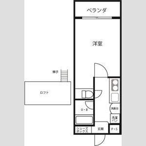 亀井参号館(1K/2階)の間取り写真