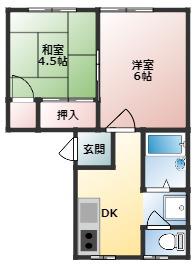 シティハイツコスモ(2DK/2階)の間取り写真