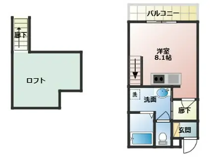 WANARIII(ワンルーム/2階)の間取り写真