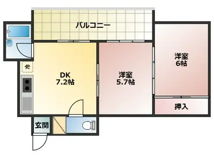 アーベインビル(2DK/4階)の間取り写真