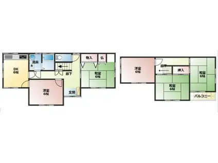近鉄大阪線 二上駅 徒歩14分 2階建 築42年(4DK)の間取り写真