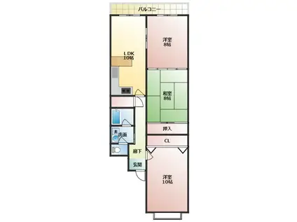 さくらハイツ(3LDK/1階)の間取り写真