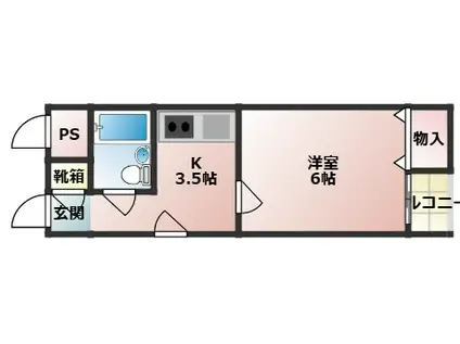 クリエイティブハイツ(1K/3階)の間取り写真