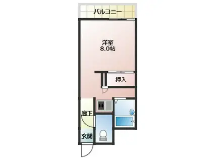 エルミタージュ(ワンルーム/1階)の間取り写真