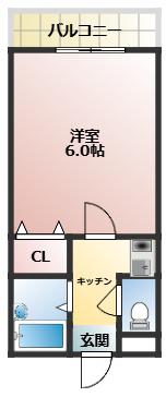 ヤマセン3番館(1K/2階)の間取り写真