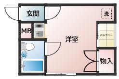 栄マンション(ワンルーム/3階)の間取り写真