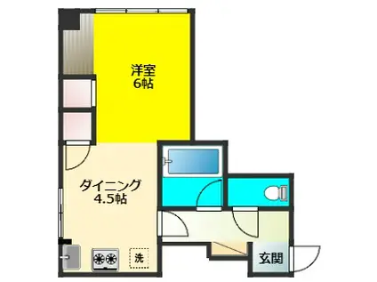 須賀町マンション(ワンルーム/2階)の間取り写真