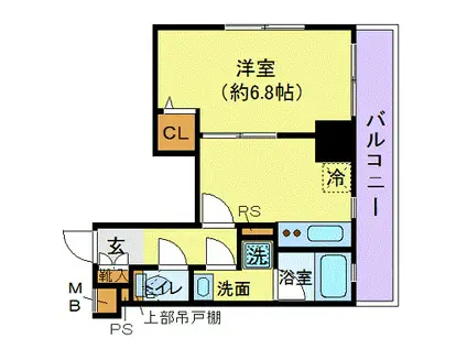 プレールドゥーク新宿御苑(1K/3階)の間取り写真