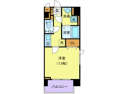 パレコート新宿(1K/7階)の間取り写真
