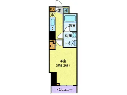 プレール・ドゥーク新大久保2(1K/6階)の間取り写真