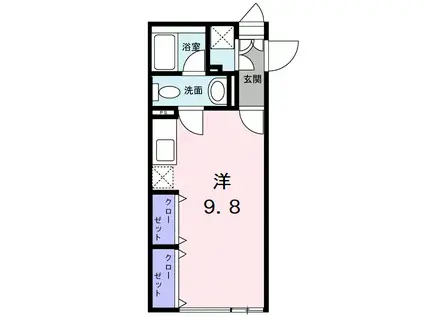 グラースビオラ・SE(ワンルーム/1階)の間取り写真