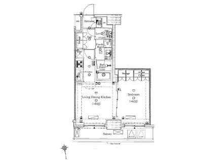 プレール・ドゥーク蔵前Ⅱ(1LDK/14階)の間取り写真