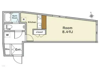 ZESTY江戸川橋(ワンルーム/4階)の間取り写真