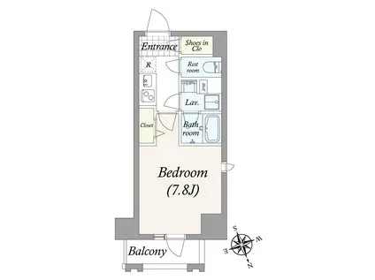 GRAN PASEO 浅草橋Ⅱ(1K/7階)の間取り写真