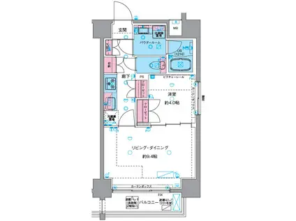 GENOVIA浅草6SKYGARDEN(1LDK/5階)の間取り写真