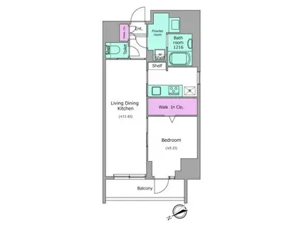 ドゥーエ三ノ輪Ⅰ(1LDK/3階)の間取り写真