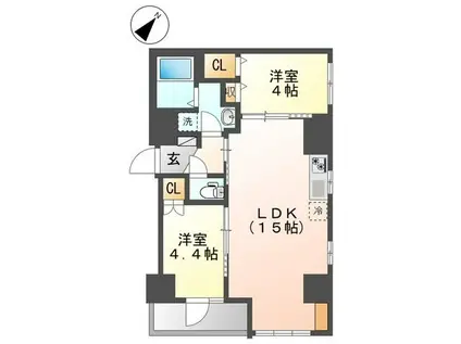 ザ・パーク本駒込(2LDK/8階)の間取り写真