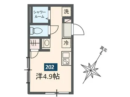 MELDIA浅草Ⅱ(ワンルーム/2階)の間取り写真