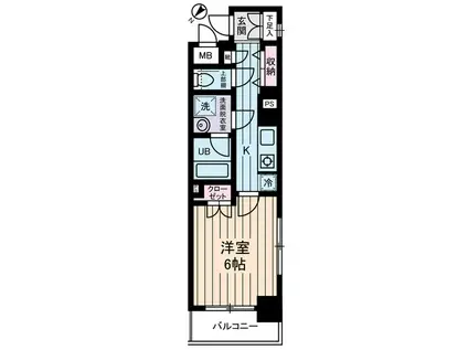 SUPREME TSUKISHIMA(1K/4階)の間取り写真