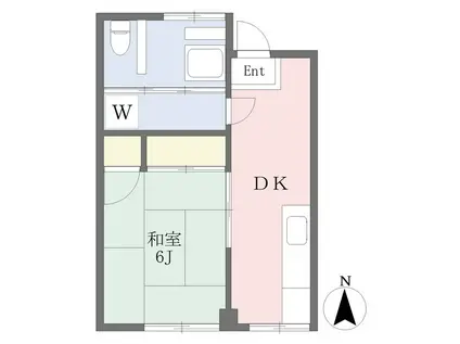 新倉ビル(1DK/3階)の間取り写真