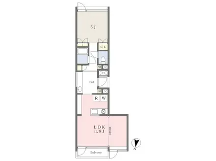 DELCCS東陽町(1LDK/2階)の間取り写真