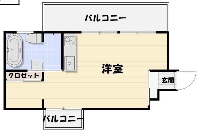 カラクムアチェリア(ワンルーム/3階)の間取り写真