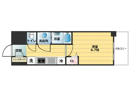 レシオス新大阪ノース(1K/7階)の間取り写真