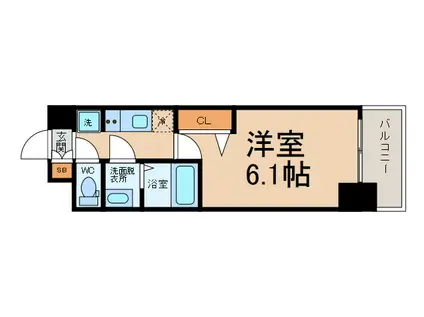 ファステート大正駅前トロフィ(1K/14階)の間取り写真