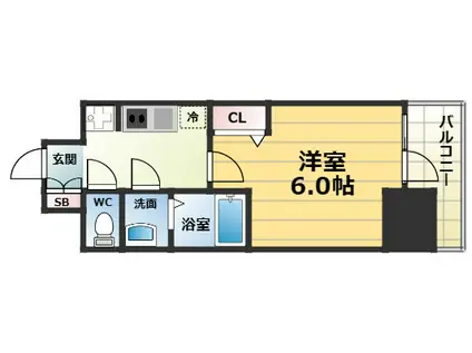 グランカリテ北梅田(1K/8階)の間取り写真