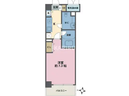 アヴァンセクール京橋南(1K/4階)の間取り写真