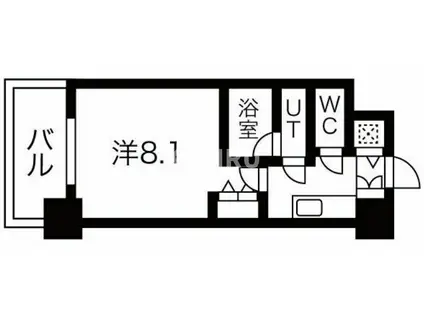 スプランディッド高井田(1K/4階)の間取り写真