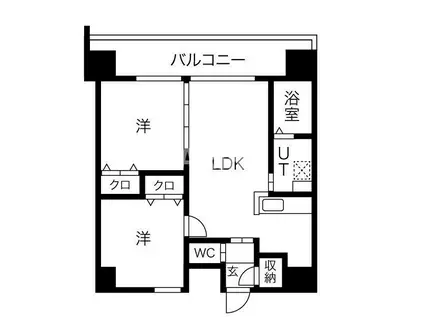 W.O.B.KYOBASHI(2LDK/13階)の間取り写真