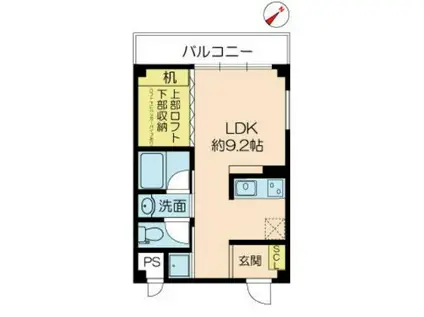 ブロス森小路(1LDK/3階)の間取り写真