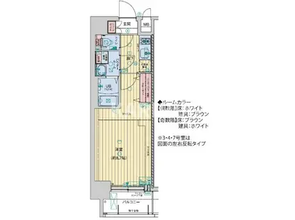 レオンコンフォート桜ノ宮(1K/3階)の間取り写真