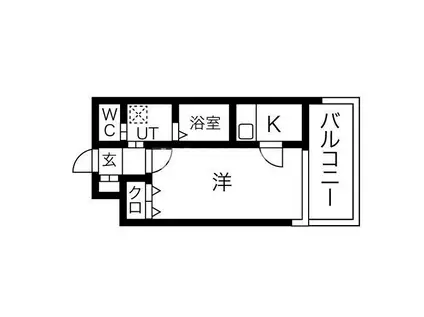 W.O.B.KYOBASHI(1K/4階)の間取り写真