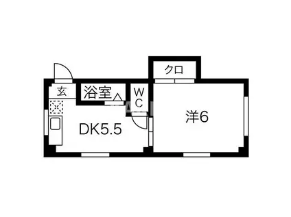 第2下前マンション(1DK/4階)の間取り写真
