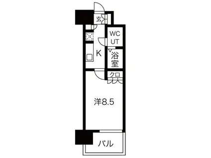 アーバンエース関目パル(1K/5階)の間取り写真