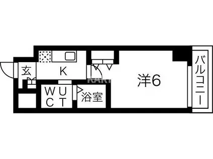 CITY PAL FUKAEBASHI(1K/11階)の間取り写真