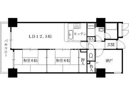 ライオンズマンション野江(2SLDK/13階)の間取り写真