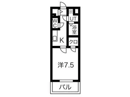 ファステート都島ピース(1K/7階)の間取り写真