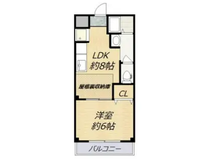 メルローズ鶴見(1DK/4階)の間取り写真