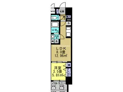 リアライズ南巽PJ(1LDK/2階)の間取り写真